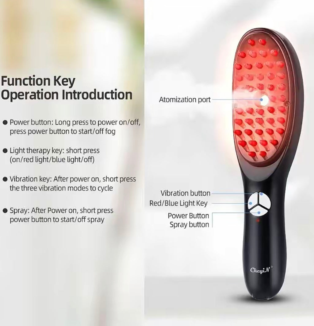 Advanced Hair Growth Comb with Red & Blue LED Therapy