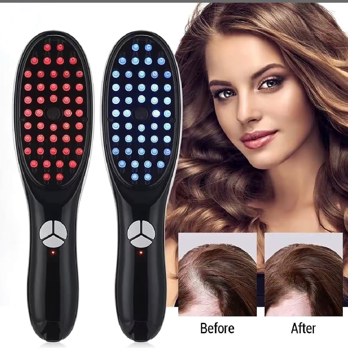 Advanced Hair Growth Comb with Red & Blue LED Therapy