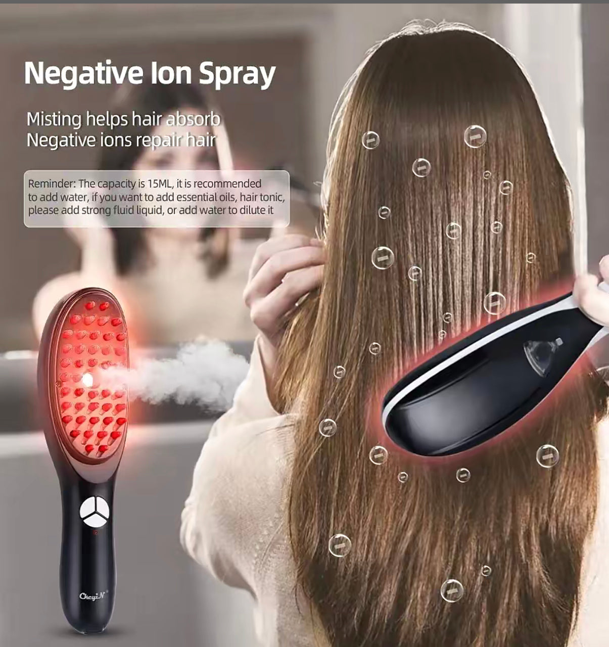 Advanced Hair Growth Comb with Red & Blue LED Therapy