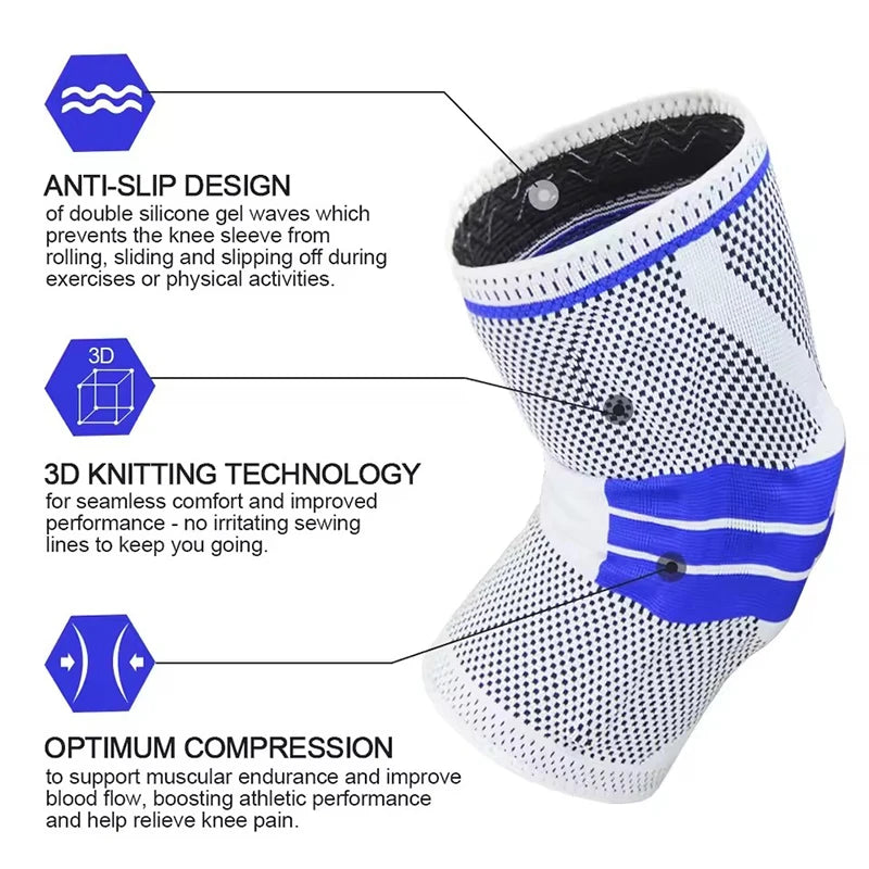 Silicone Knee Compression Sleeve — Joint & Arthritis Support